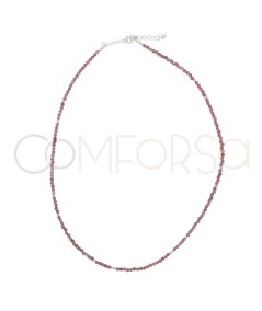 Sterling silver 925 Pink Tourmaline stones choker