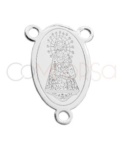 Sterling silver 925 "Virgen de los Desamparados" connector 11 x 17mm