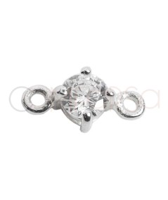 Sterling silver 925 mini connector Crystal zirconia 4mm