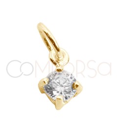 Gold-plated sterling silver 925 mini pendant with Crystal zirconia