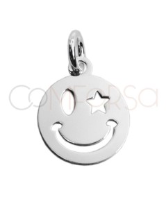 Sterling silver 925 smiley pendant 10mm