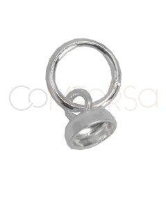 Sterling silver 925 Pendant cup with jump ring 3.5 (inner hole)