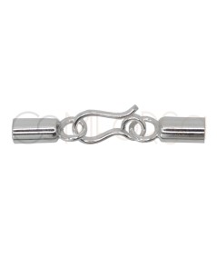 Sterling silver 925 Hook clasp with end caps 6 x 3 mm