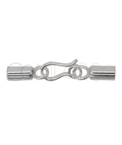 Sterling silver 925 Hook clasp with end caps 4mm