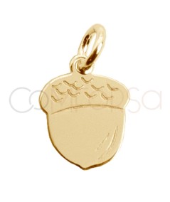 Gold-plated sterling silver 925 mini acorn pendant 6 x 10mm