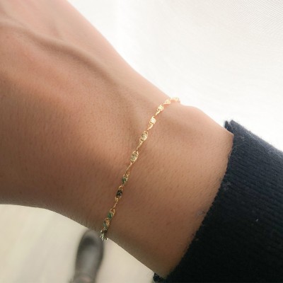 Gold-plated sterling silver 925 hammered twist bracelet