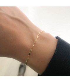 Gold-plated sterling silver 925 hammered twist bracelet