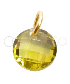 Gold-plated sterling silver 925 Citrine floating zirconia 6mm pendant