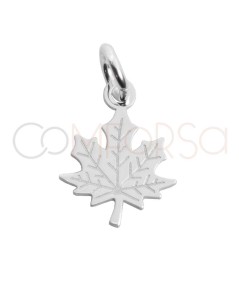 Gold-plated sterling silver 925 mini maple leaf pendant 9 x 11mm