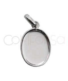 Sterling silver 925 bezel cup pendant 8 x 12mm