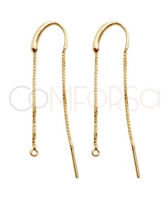 Gold-plated sterling silver 925 U shape ear threader 30 mm