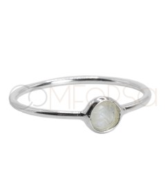 Sterling silver 925 ring with moonstone 4mm