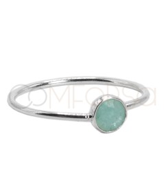 Sterling silver 925 ring with Amazonite stone 4mm
