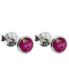 Sterling silver 925 Pink Tourmaline stone earrings 4mm