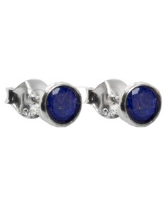 Sterling silver 925 Lapis lazuli stone earrings 4mm