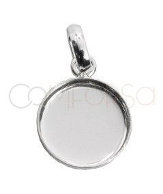 Sterling silver 925 bezel cup pendant 15mm