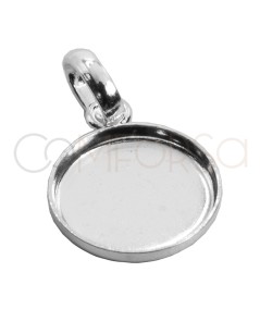 Sterling silver 925 bezel cup pendant 15mm