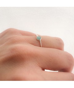 Sterling silver 925 ring with Amazonite stone 4mm