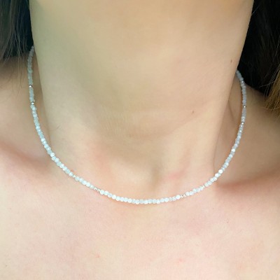 Sterling silver 925 choker with moonstone