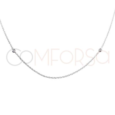 Gold-plated sterling silver 925 stoned cable chain with two zirconias