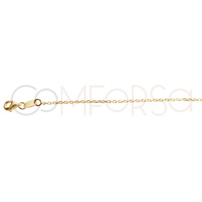 Gold-plated sterling silver 925 stoned cable chain with two zirconias