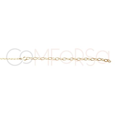 Gold-plated sterling silver 925 stoned cable chain with two zirconias