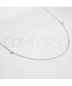 Sterling silver 925 choker with different diamond circles