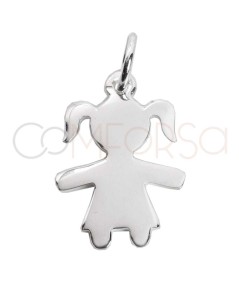 Sterling silver 925 girl silhouette pendant 12 x 17mm