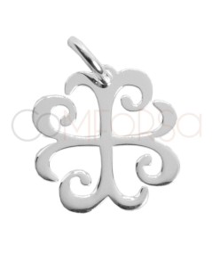 Sterling silver 925 cut-out clover pendant 11mm