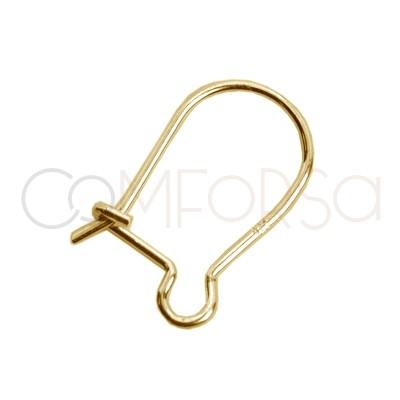 Sterling silver 925 kidney earring hook 11 x 22 mm