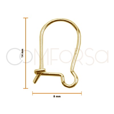 Sterling silver 925 kidney earring hook 11 x 22 mm