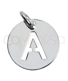 Sterling silver 925 cut-out letter A pendant 12mm