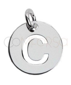 Gold-plated sterling silver 925 cut-out letter C pendant 12mm