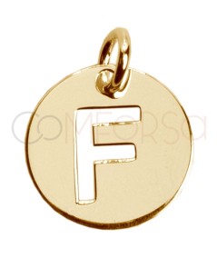 Sterling silver 925 cut-out letter F pendant 12mm