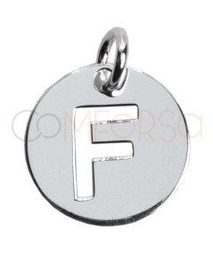 Gold-plated sterling silver 925 cut-out letter F pendant 12mm