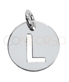 Gold-plated sterling silver 925 cut-out letter L pendant 12mm