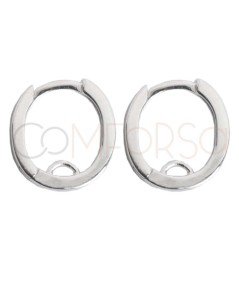 Sterling silver 925 oval hoop earrings with inner jump ring 11mm