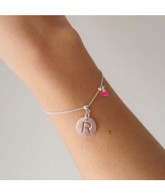 Sterling silver 925 cut-out letter R pendant 12mm