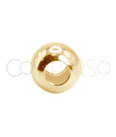 Gold Plated Sterling Silver 925 flat Ball 3 mm (1.2)