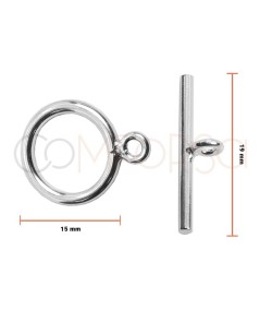 Sterling silver 925 toggle clasp with jump ring 15mm