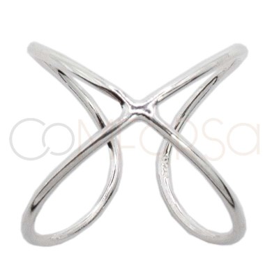 Sterling silver 925 X ring