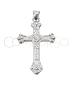 Sterling silver 925 baroque cross with Christ pendant 19 x 32mm