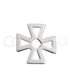 Sterling silver 925 cut-out Greek cross connector 10mm