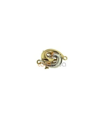 18kt Yellow and white gold gold clasps 13 x 11 mm