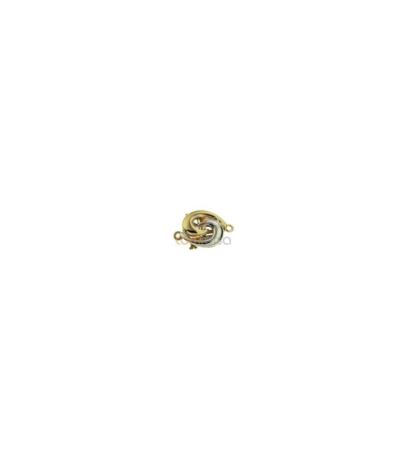 18kt Yellow and white gold gold clasps 13 x 11 mm