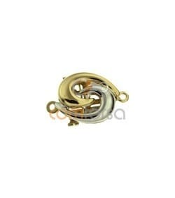 18kt Yellow and white gold gold clasps 13 x 11 mm