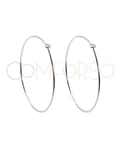 Sterling silver 925 wire hoop earrings 20mm