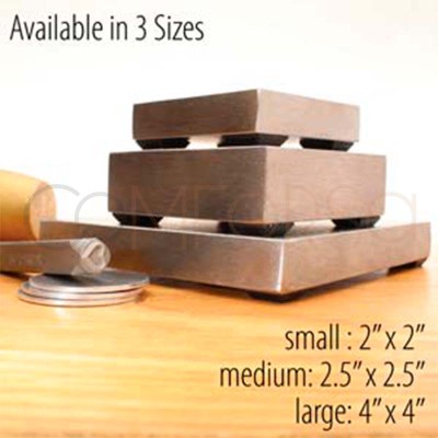 Steel jewellery bench block 4 x 4cm