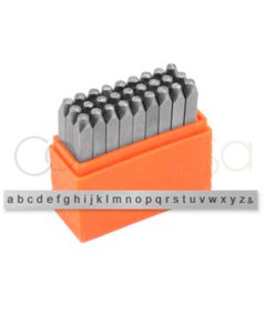 Metal stamp set for stamping San Serif lowercase letters 2.5mm
