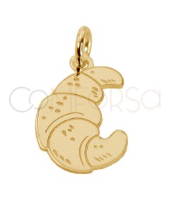 Gold-plated sterling silver 925 croissant pendant 9.7 x 15mm